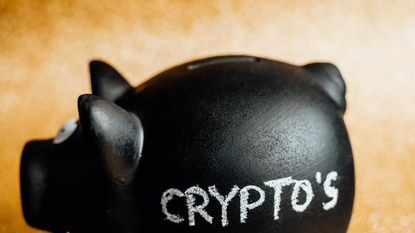 Piggy bank with crypto
