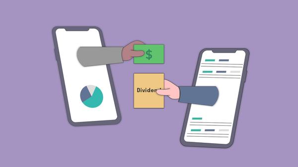 A user reinvesting their cash and receiving a dividend